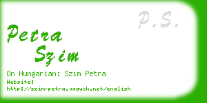 petra szim business card